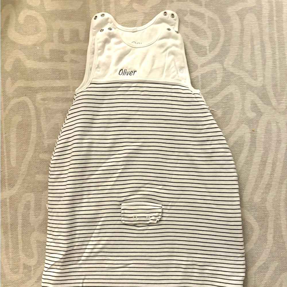 Striped Baby Sleep Sack w/ Oliver Embroidery